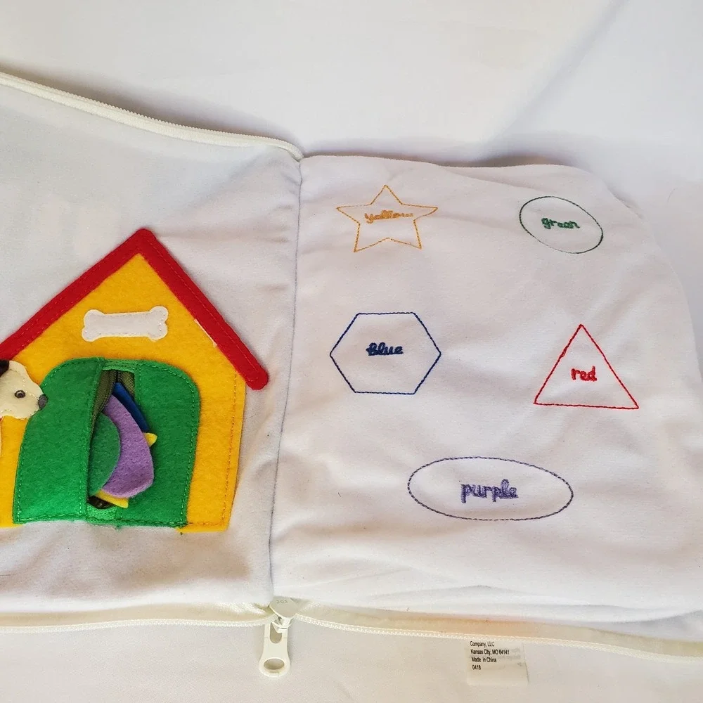 Hallmark Quiet Book Sensory Soft Cloth Activity Book for Toddlers Pups‎ Big Day